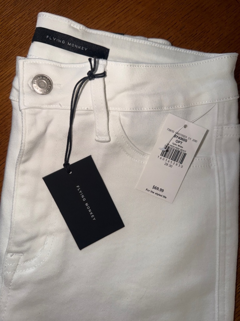Flying Monkey Bright White  Flare Jeans - Picture 2 of 6